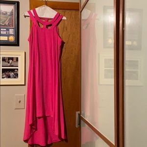 Hot pink long spring summer dress